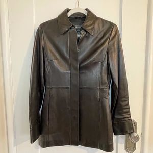 Gorgeous Black Leather Jacket Banana Republic - Size X-Small